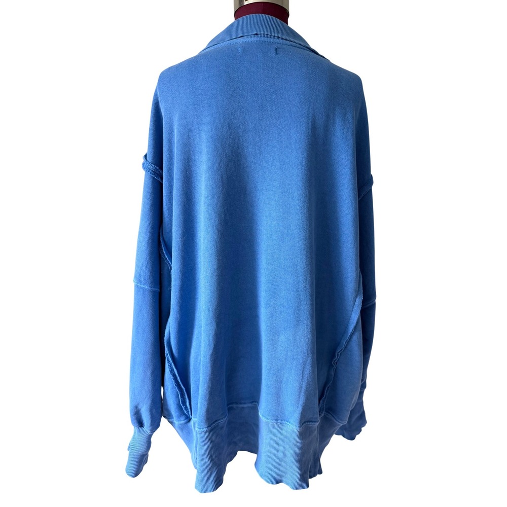 We The Free People Shirt Sweatshirt Pullover Camden Henley Blue Large - Picture 4 of 10